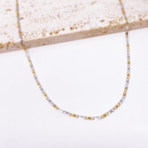 Stainless Steel Silver & Gold Necklace - Picture 13 of 14